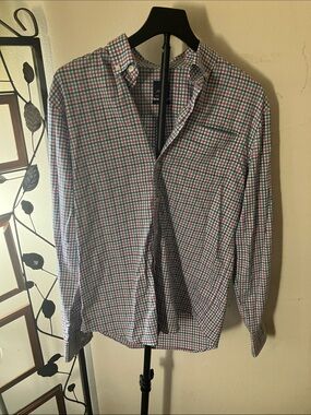 johnnie-O Men's Green, Blue and Red Check Button-Down Shirt